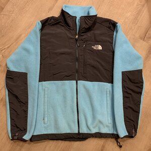 The North Face Denali Jacket Women's Large L Mock Neck PolarTec Fleece Blue Zip
